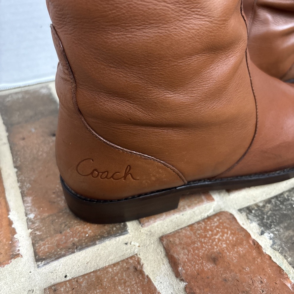 Coach Cheyenne OTK  Leather Riding Boots Women's Size 11M Vintage 90's New Soles - Picture 2 of 11